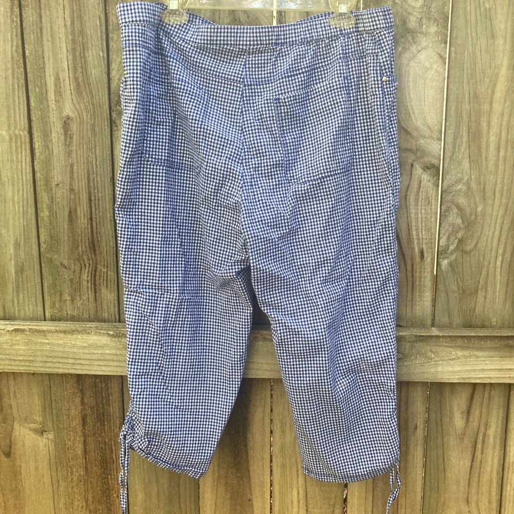 Rudy Rd. Blue checked Capri pants - Picture 4 of 10